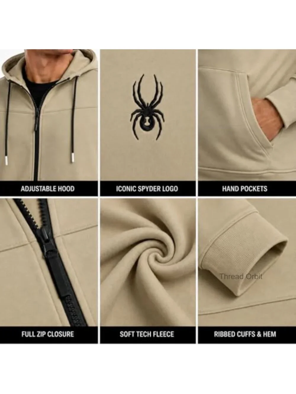 Men's Performance Fleece Zip Up Hoodie - Moisture Wicking Athletic Hoodie